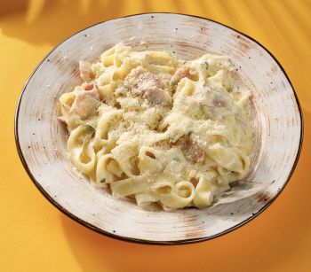 Паста Карбонара с помидорами